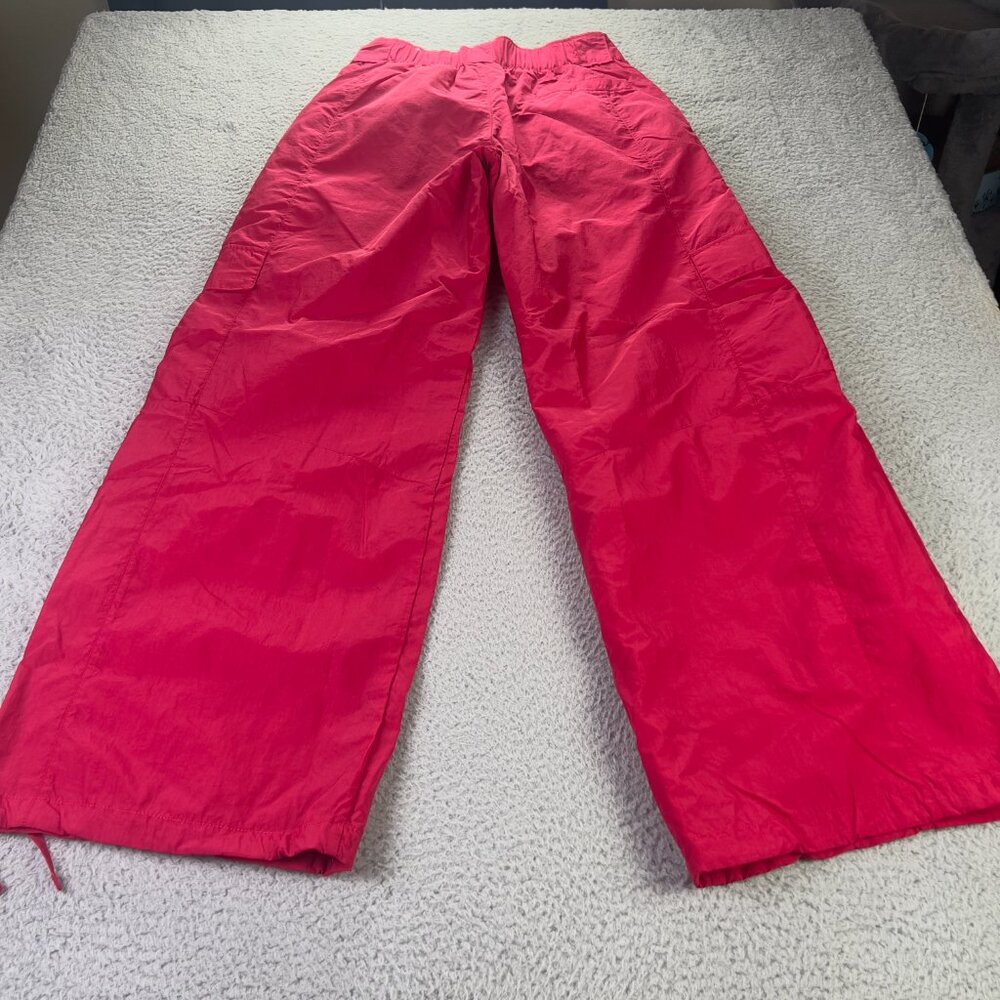 Nike Air Jordan Cargo Pants Womens XS Pink Red Wide Leg Windbreaker Nylon Y2K - Picture 2 of 11
